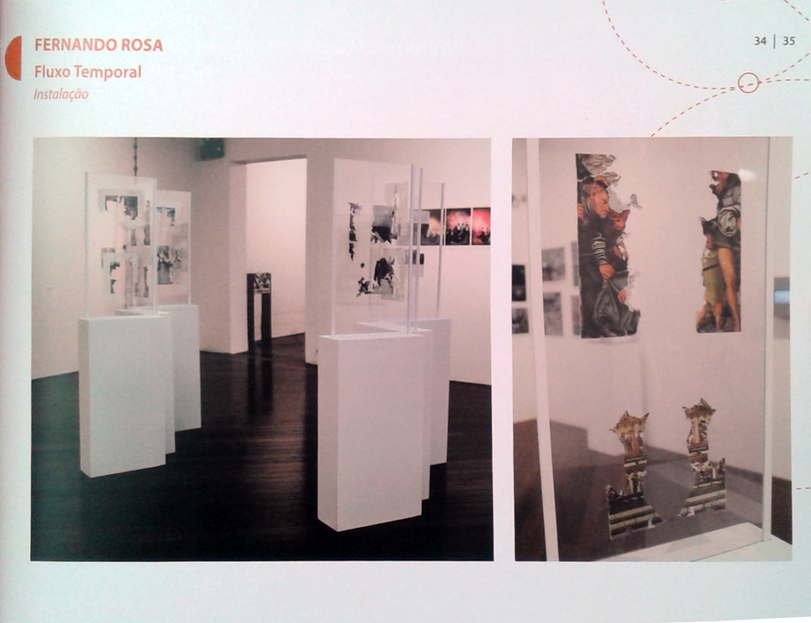 Detalhe do Catálogo da Exposição coletiva da V Bienal de Artes da EBA/UFRJ. Tema: "Tempo". Instalação: "Fluxo Temporal"